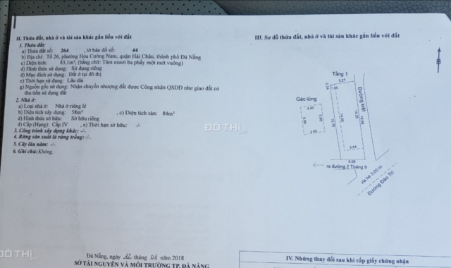 Bán nhà gác lửng mặt tiền Đào Trí, Hòa Cường Nam, quận Hải Châu, Tp Đà Nẵng