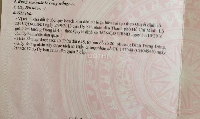 Bán 2 lô đất ngã ba Lê Văn Thịnh, Nguyễn Duy Trinh, P Bình Trưng Tây, Q2, 120m2, 108m2, giá 6 tỷ