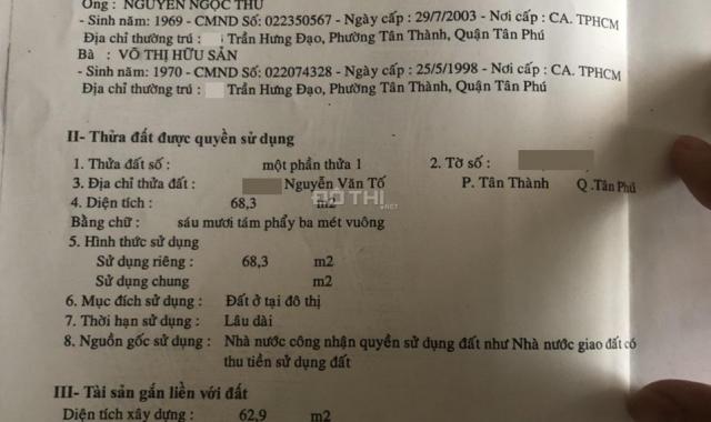 Chính chủ bán nhà hẻm xe hơi Nguyễn Văn Tố, Q. Tân Phú