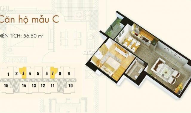 Bán căn hộ chung cư tại C37 Bộ Công An - Bắc Hà Tower, Nam Từ Liêm, Hà Nội diện tích 57m2