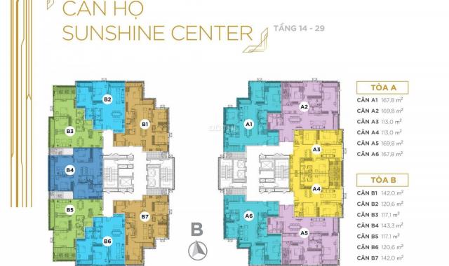 Bán CC Sunshine Center nhận nhà ở ngay: 4,2 tỷ/3PN 109m2. KM 500tr, vay LS 0%, CK tới 12%