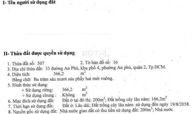 Chính chủ bán nhanh biệt thự 2 mặt tiền đường An Phú, Quận 2