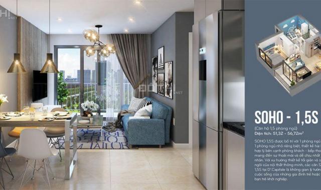 Bán căn studio C515 tầng cao Vinhomes D'Capitale, diện tích 37m2 có ĐH tủ bếp, LH 09458977226