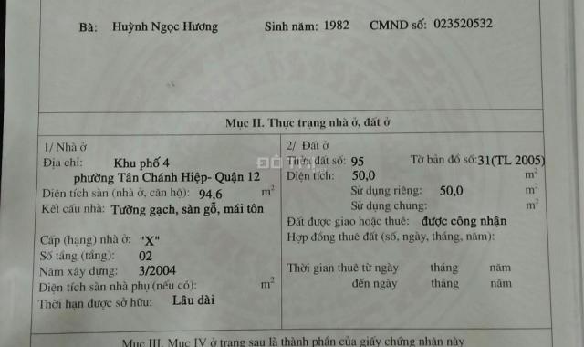 Cần bán nhà 1 sẹc Dương Thị Mười, Quận 12, 4,5mx12m, 1 lầu, giá 3 tỷ 350tr