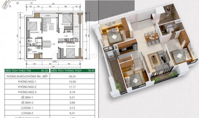 Bán căn 3pn + 2wc 80m2 có nội thất giá 1.46 tỷ, bao tên CC Xuân Mai Sparks Tower. Lh 0982 511 503