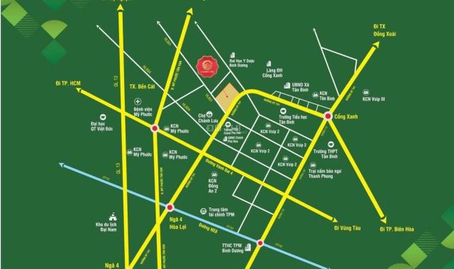 Đất MT đường Quốc Lộ 14 trung tâm thành phố mới 369tr, sổ hồng riêng