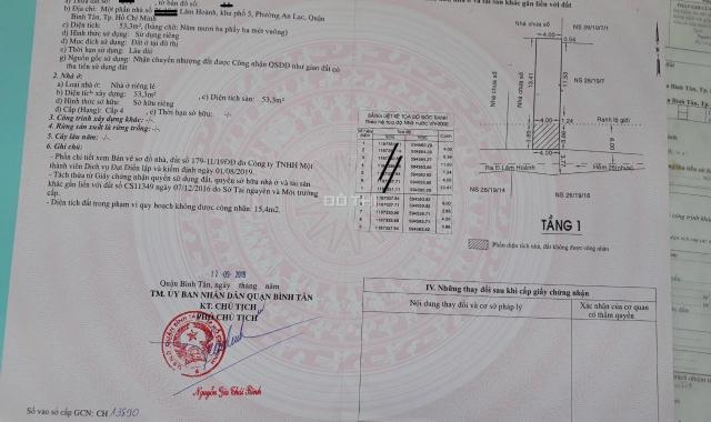 Tôi chủ đất bán nhanh 2 lô đất nền phường An Lạc, sát ngay UBND Bình Tân giá 54 triệu/m2