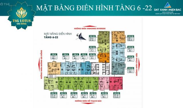 Bán căn 86m2 2PN + 1 tại TSG Lotus Sài Đồng, giá rẻ hơn thị trường, có hỗ trợ vay, quà tân gia 16tr