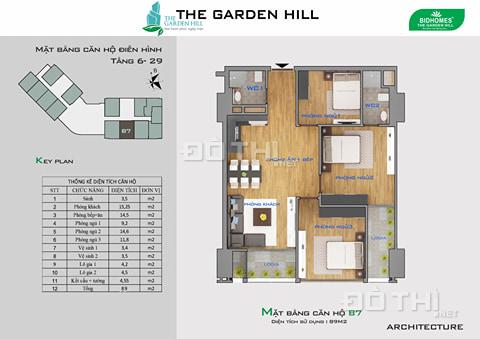 Bán suất ngoại giao cuối cùng chung cư The Garden Hill căn 89.1m2 3PN, giá 2,25 tỷ vào tên sổ đỏ