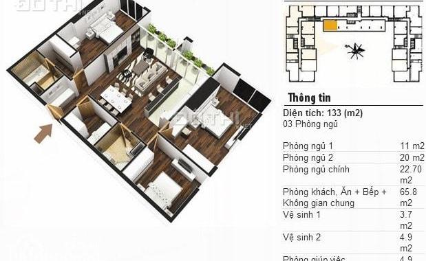 Chính chủ cần bán gấp căn 3PN, 133m2 toà A Golden Land. LH: 0986.78.65.68