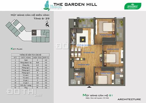 Bán suất ngoại giao cuối cùng chung cư The Garden Hills căn 89.1m2 3PN, giá 2,25 tỷ vào tên sổ đỏ