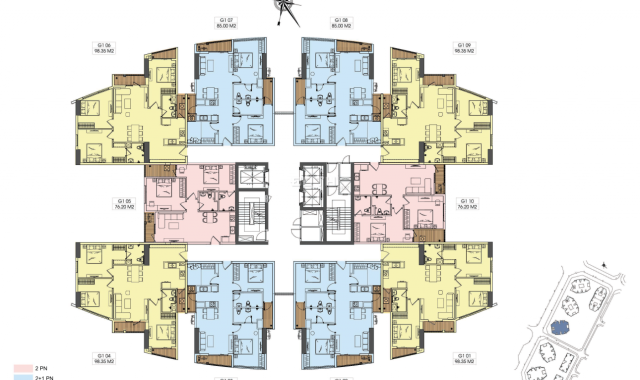 Bán căn hộ 3 phòng ngủ 83,4m2 chung cư Le Grand Jardin view TB, ĐB giá 2.013 tỷ bao VAT & PBT