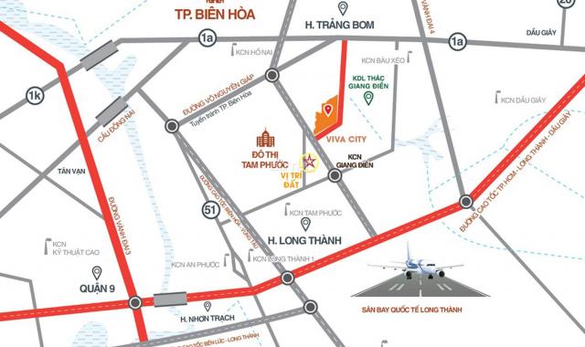 Bán đất 2 mặt tiền hiện hữu Biên Hòa, gần KCN Giang Điền, giá đầu tư