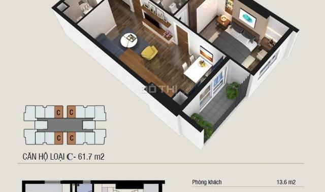 Hà Nội mở bán căn hộ chung cư T4 tại dự án Thăng Long Capital diện tích 61.7m2, giá 1.2 tỷ