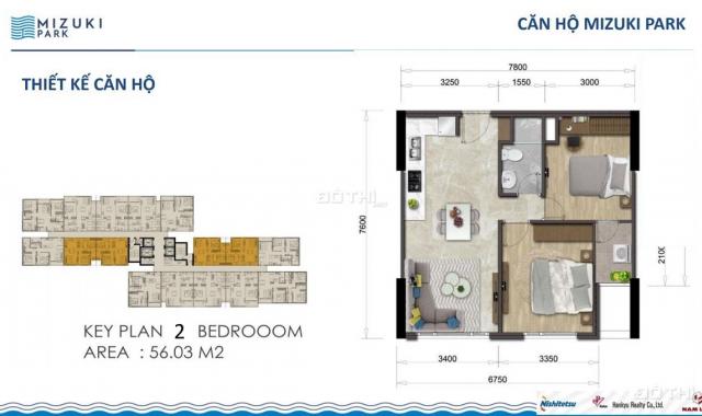Bán căn hộ chung cư tại dự án Mizuki Park, Bình Chánh, Hồ Chí Minh, diện tích 56m2, giá 2.080 tỷ