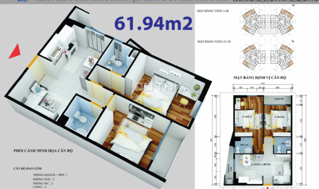Chính chủ bán căn 61,94m2 chung cư CT1 - Yên Nghĩa, Hà Đông. Lh: 0975342826