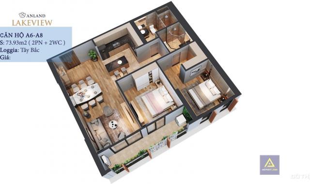 Bán căn hộ chung cư tại dự án Anland Lake View, Hà Đông, Hà Nội, diện tích 73m2, giá 1.89 tỷ