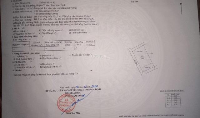 Chính chủ cần bán lô đất 3 mặt tiền tại xóm 32, Nam Đồng, Xã Yên Đồng, Ý Yên, Nam Định
