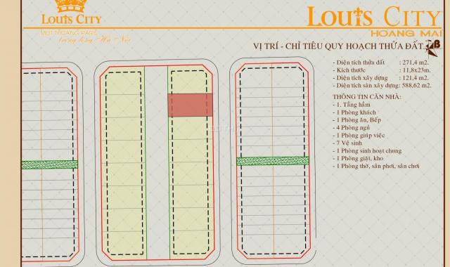 Độc quyền biệt thự view công viên Louis City Hoàng Mai chỉ 90tr/m2 đất. LH 0988345976