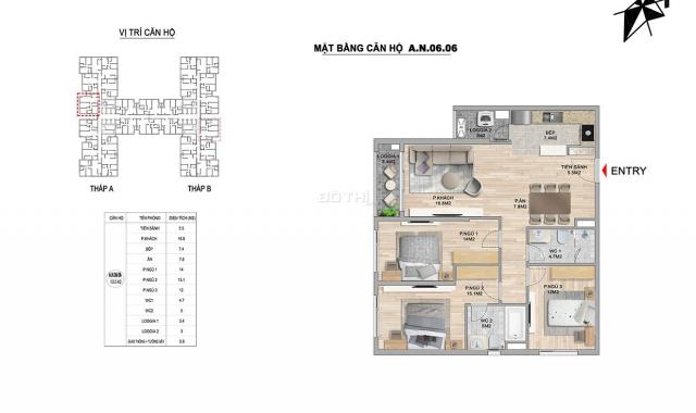 Bán căn hộ 3 phòng ngủ cao cấp tại dự án The Zei Mỹ Đình diện tích 94m2, giá 3.5 tỷ