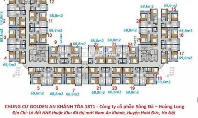 Bán căn hộ chung cư tòa 18T1 Golden An Khánh chỉ 1.3 tỷ