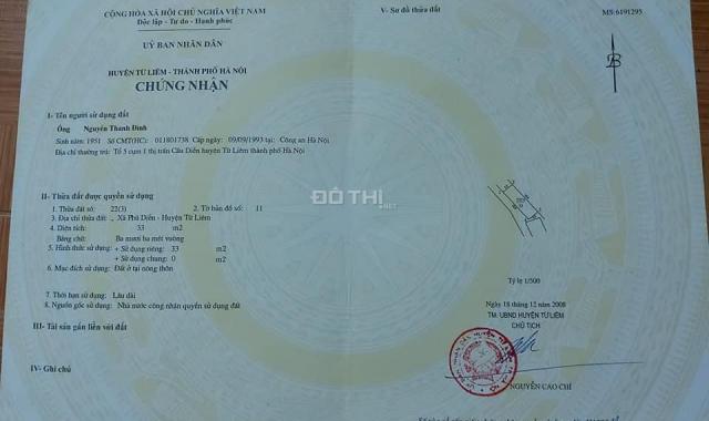 Bán nhà C4 Phú Diễn ở ngay lô góc 2 thoáng vĩnh viễn ô tô đỗ trước nhà, giá chỉ 1.8 tỷ 0962091266