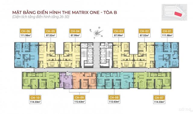 Bán căn hộ chung cư tại dự án The Matrix One, Nam Từ Liêm, Hà Nội diện tích 113m2, giá 53 triệu/m2