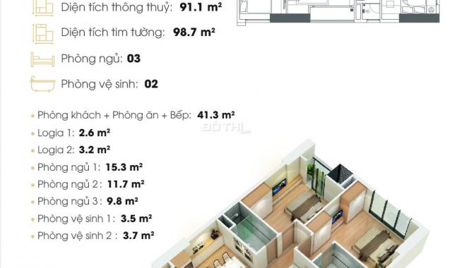 Bán căn góc 3 ngủ ban công Đông Nam tầng trung, CK 120 triệu, HTLS 0%, T12 bàn giao nhà, 4,8 tỷ