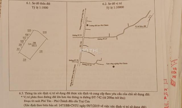 Kẹt tiền gia đình cần bán gấp 700 m2 đất mặt tiền ĐT 742, giá chỉ 3 triệu/ m2