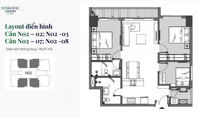 Sở hữu căn 3PN Đông Nam Berriver Jardin chỉ từ 2,4 tỷ, hỗ trợ lãi suất 0%/12 tháng LH: 0986 94 6655