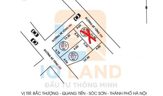 Cần bán 62m2 đất KCN Nội Bài, Quang Tiến, Sóc Sơn, Hà Nội. Lh: 0383282685