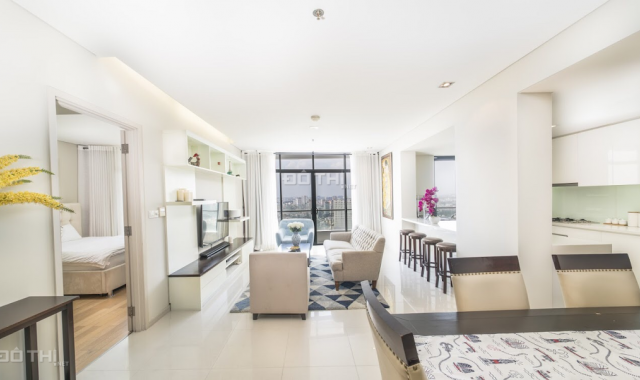 Cho thuê căn hộ City Garden rộng 160m2 nằm ở tầng cao thiết kế gồm 3 phòng ngủ và 2 phòng tắm