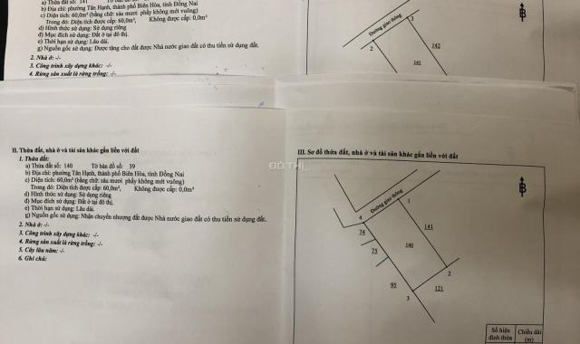 Bán đất tại đường Phạm Văn Diêu, Phường Tân Hạnh, Biên Hòa, Đồng Nai diện tích 60m2 giá 750 tr