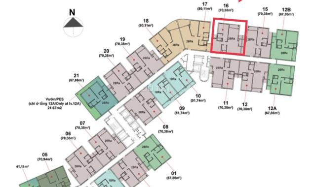 Cần cho thuê căn hộ Compass One 2PN (71m2). Full nội thất cao cấp