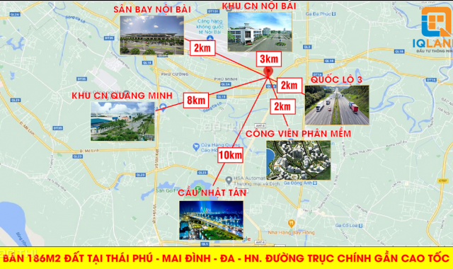 Bán đất Thái Phù, Mai Đình, Sóc Sơn 186m2, MT 6m, kinh doanh sầm uất