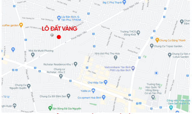(Chỉ 69tr/m2) lô nhà đất vàng vuông vức, DTCN 111m2, 7 tỷ 7 tại trung tâm Tân Phú