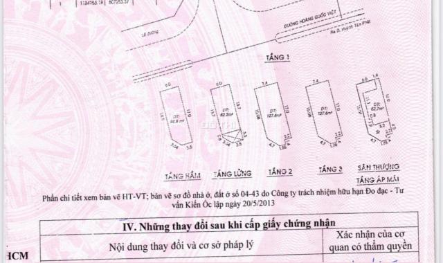 Bán căn góc nhà phố mặt tiền đường Hoàng Quốc Việt, Q 7 diện tích 185,5m2 (4PN - 6WC) giá 36tỷ TL