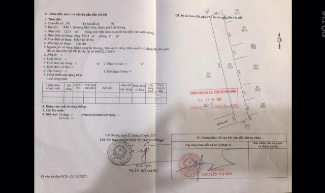 Bán nhà phố Trương Hán Siêu, p. Nhị Châu, 132.8m2, mt 4m, 2 tầng, gara, 1.38 tỷ