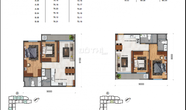 Bán căn hộ Jamila 2PN và 3PN 2WC - sổ hồng chính chủ - DT: 69m2 - 75m2 - 92m2 - 99m2