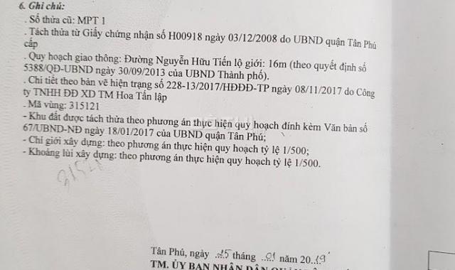 Bán gấp lô đất MT Nguyễn Hữu Tiến, Phường Tây Thạnh, 4x17m, đường 14m
