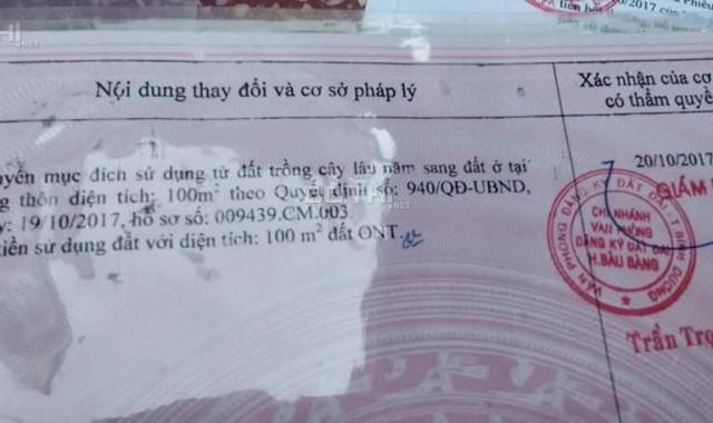 Đất mặt tiền đường nhựa trường tiểu học Lai Uyên Bàu Bang 10x77m thổ cư 100m2 cách QL13