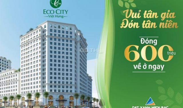 Eco City Việt Hưng, chỉ 1,7 tỷ nhận nhà ở ngay căn góc 2 PN 65m2 full đồ cao cấp, HT vay 0% LS