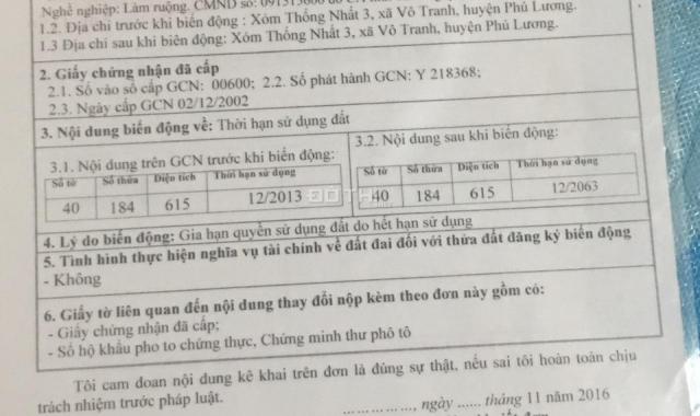 Bán đất sát bể bơi Vô Tranh, gần QL3 huyện Phú Lương, SĐCC, giá tốt