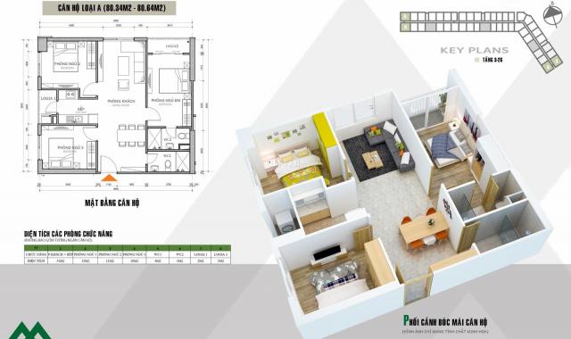 Tổng hợp căn hộ giá tốt 2,3 ngủ S= 62 m2. Giá 1.23 tỷ, BP, dự án HH2 Xuân Mai Complex Dương Nội