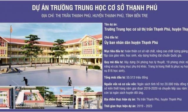 Đất mặt tiền chợ, liền kề trường THCS, công viên