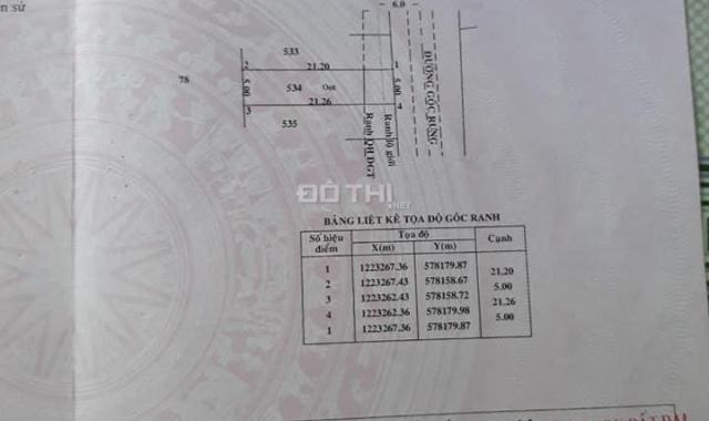 Đất mặt tiền đường nhựa thông DT 5x21m thổ cư