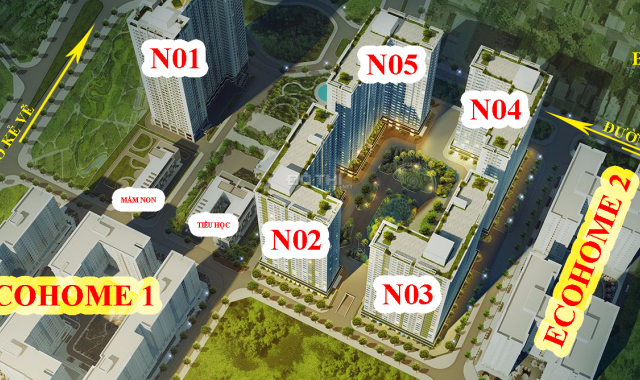 Bán căn hộ chung cư tại dự án Ecohome 3, Bắc Từ Liêm, Hà Nội diện tích 65.8m2 giá TT 1.25 tỷ