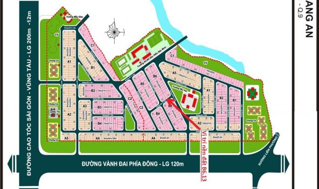 Bán đất Khang An góc đường Liên Phường gần vòng xoay Phú Hữu (160m2) 53.5 triệu/m2