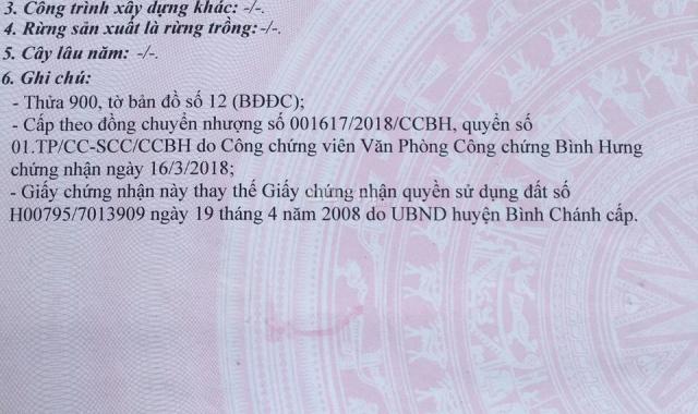 Bán đất đường xe hơi Nguyễn Văn Thời, X. Quy Đức, H. Bình Chánh SHR 180m2 giá 1,3 tỷ