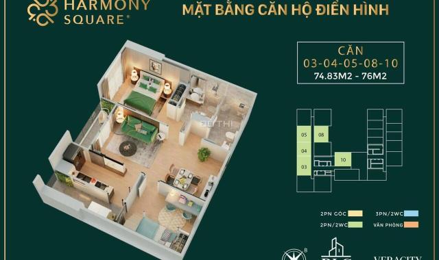 Mở bán dự án Harmony Square Thanh Xuân, căn hộ 2PN full nội thất chỉ từ 2,8 tỷ. NH hỗ trợ LS 0%